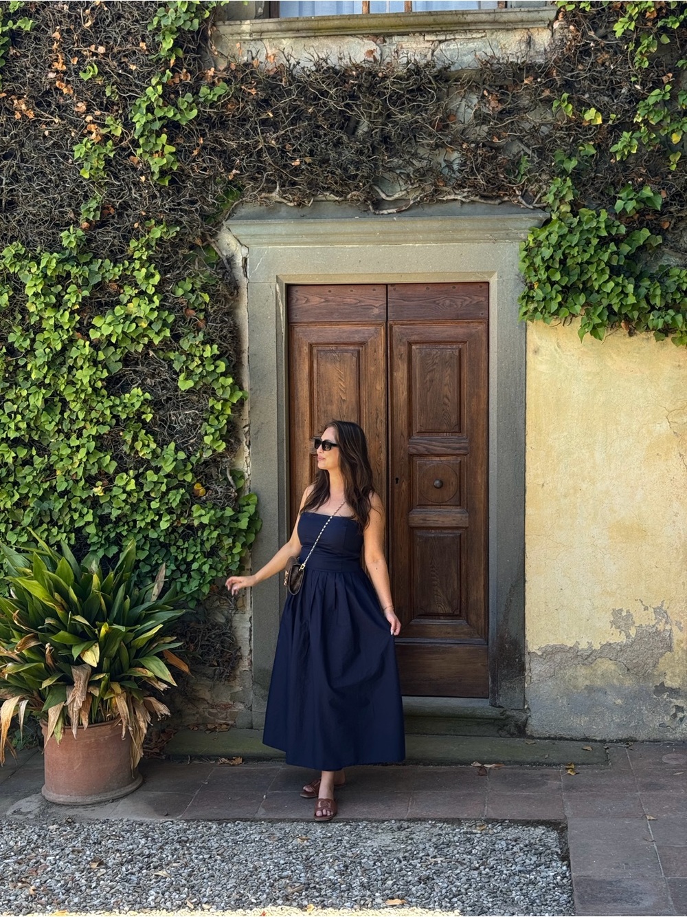 Zara Navy Blue Strapless Midi Dress